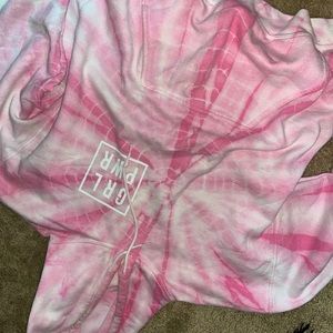Pink tie-dye hoodie